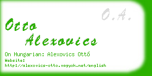 otto alexovics business card